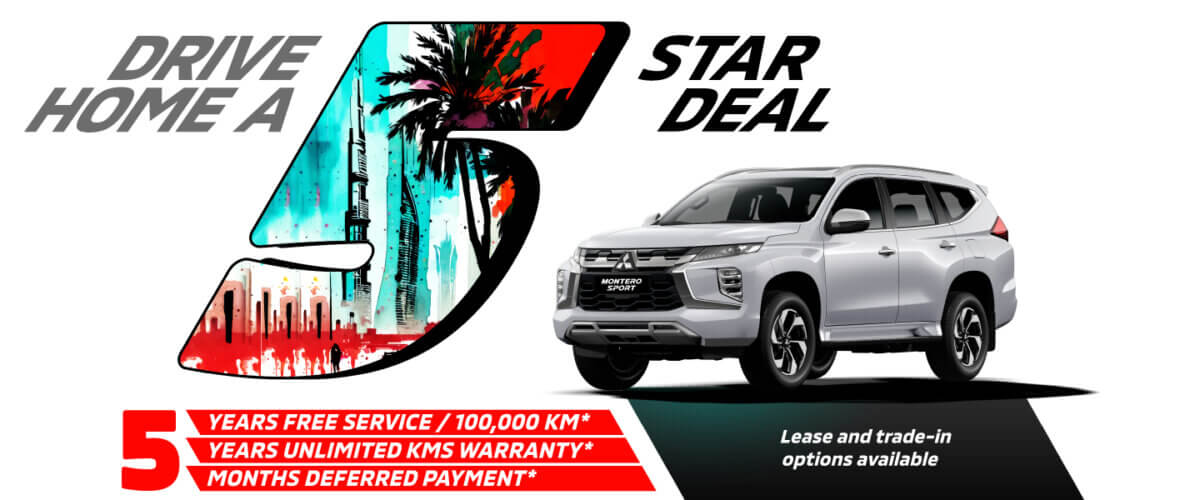 Adventure-Ready Power. Montero Sport with a 5 Star Deal