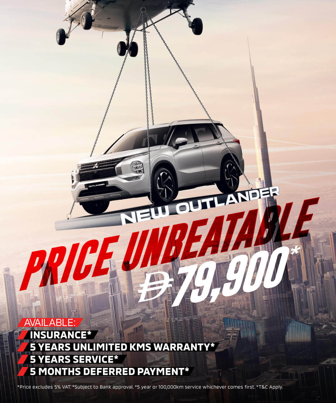 Limited time offer – brand new Mitsubishi Outlander starting from AED 79,900*