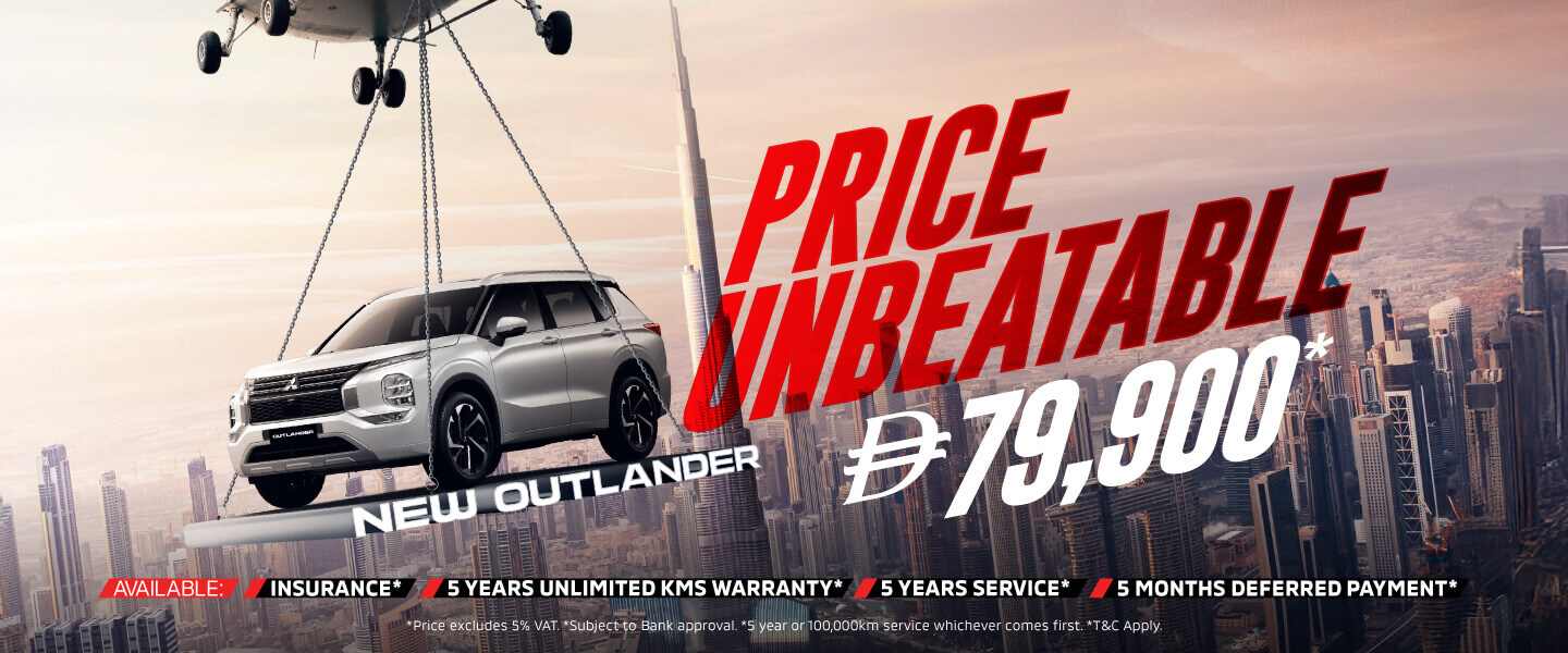 Limited time offer – brand new Mitsubishi Outlander starting from AED 79,900*