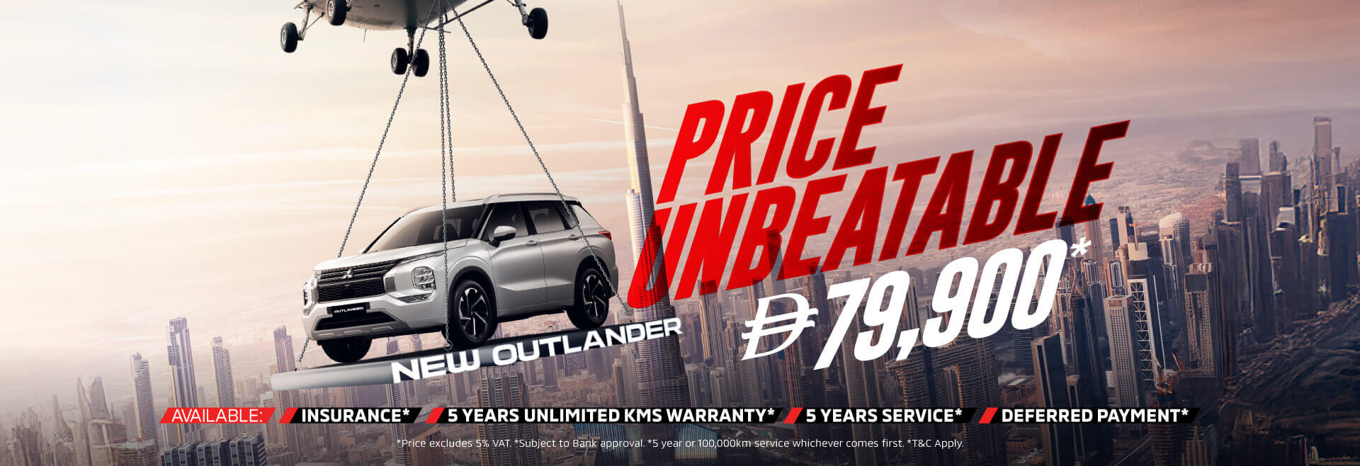 Limited time offer – brand new Mitsubishi Outlander starting from AED 79,900*