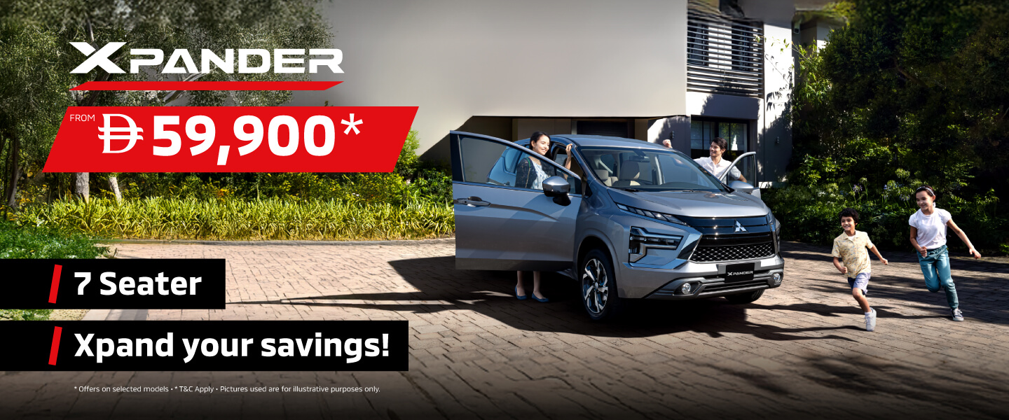 Xpand your savings and your family’s comfort with the 7-seater Xpander, now from only AED 59,900*