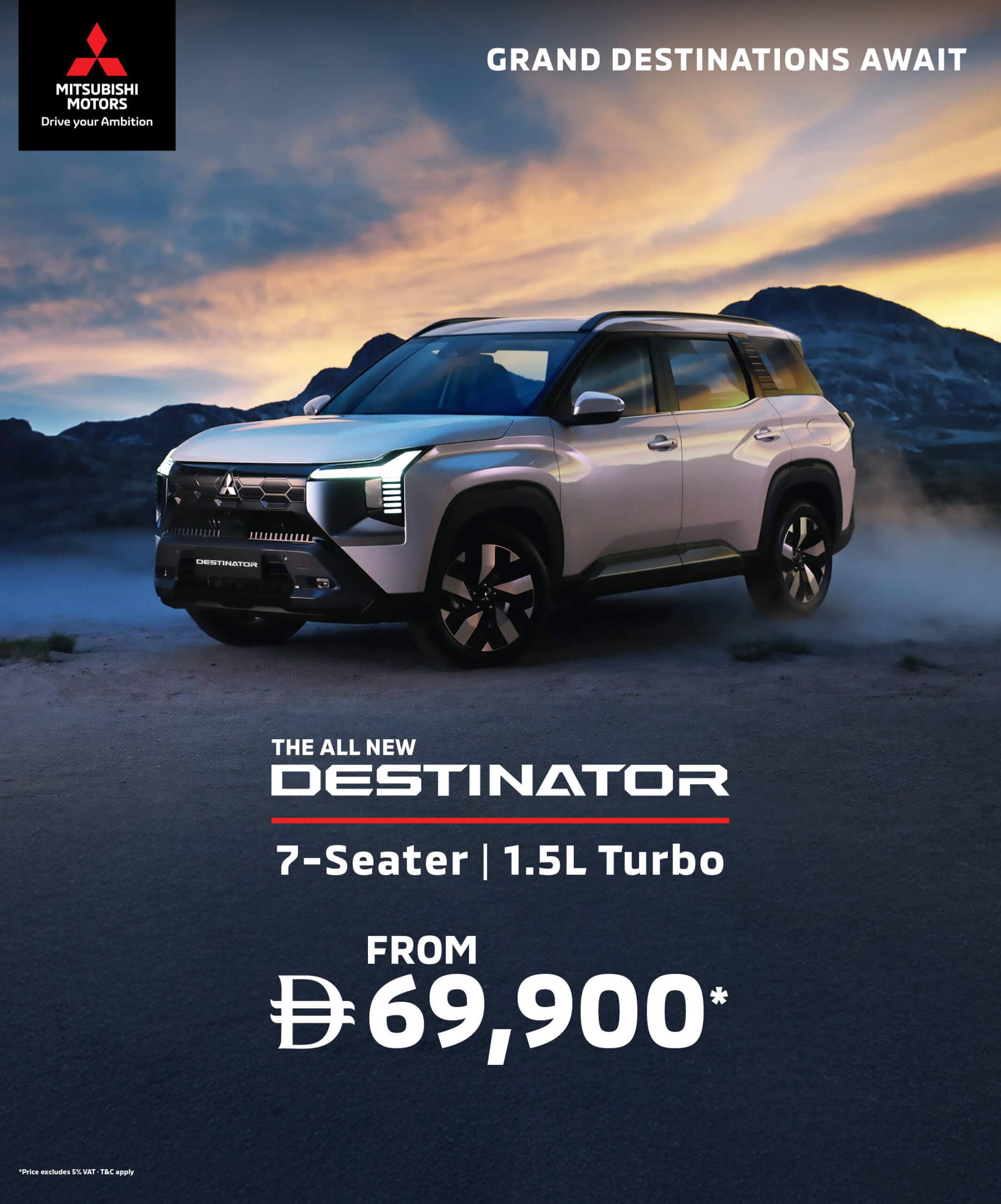 The All-New Mitsubishi Destinator starting from AED 69,900* 