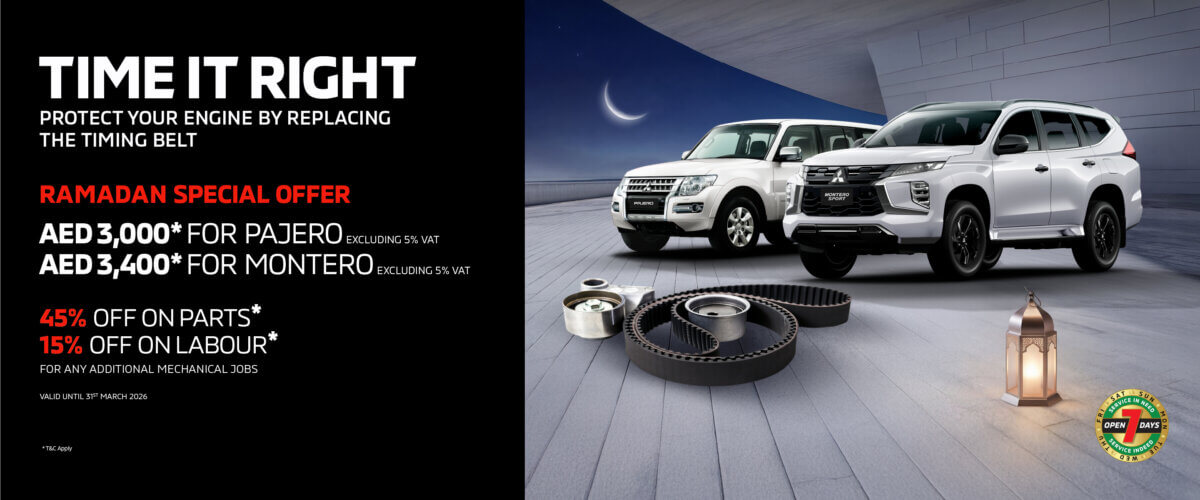 Celebrate Ramadan and enjoy exclusive savings with our special Mitsubishi aftersales offer.