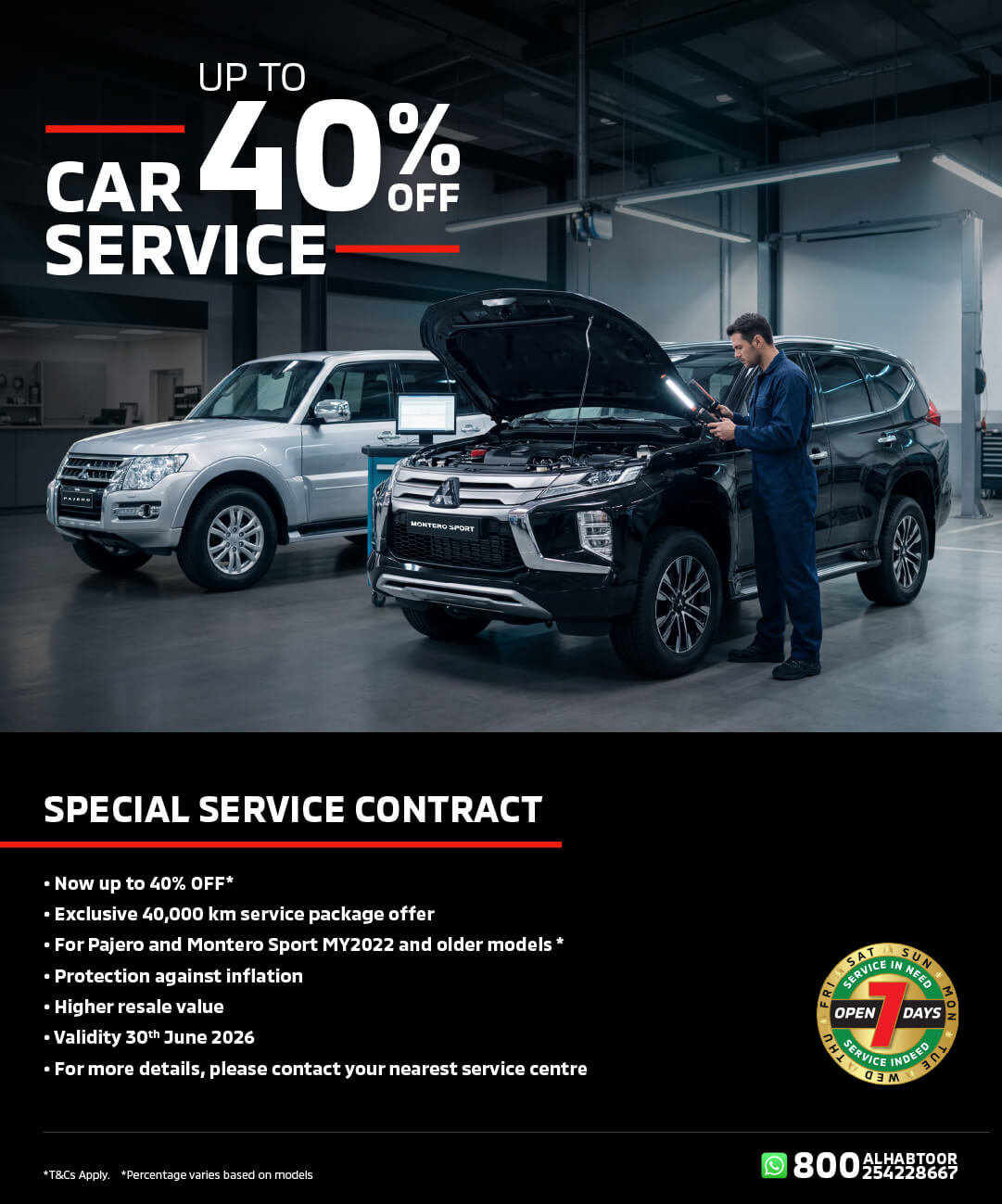 Exclusive Service Contract Savings for Pajero & Montero Sport Owners