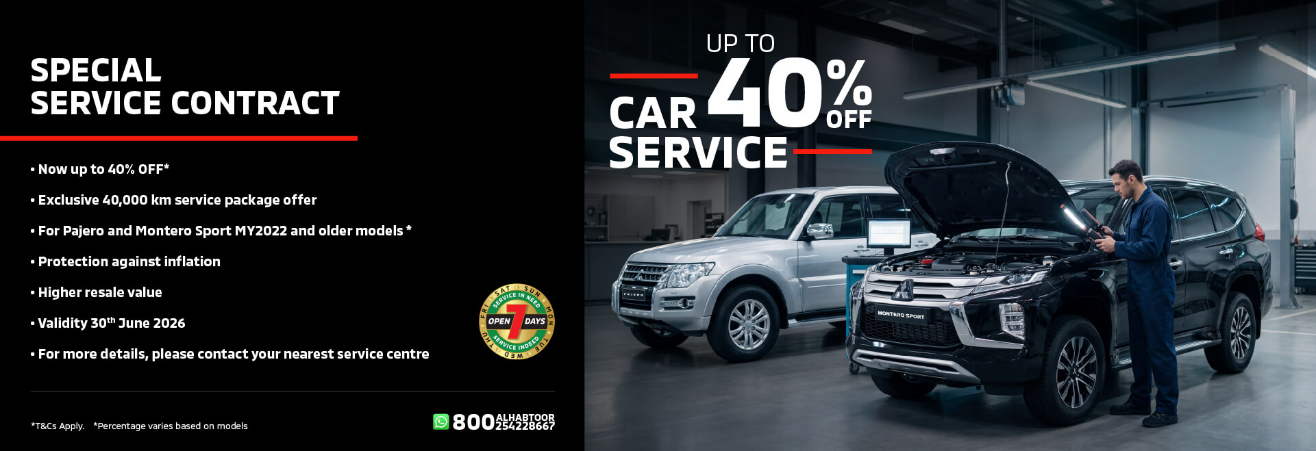 Exclusive Service Contract Savings for Pajero & Montero Sport Owners
