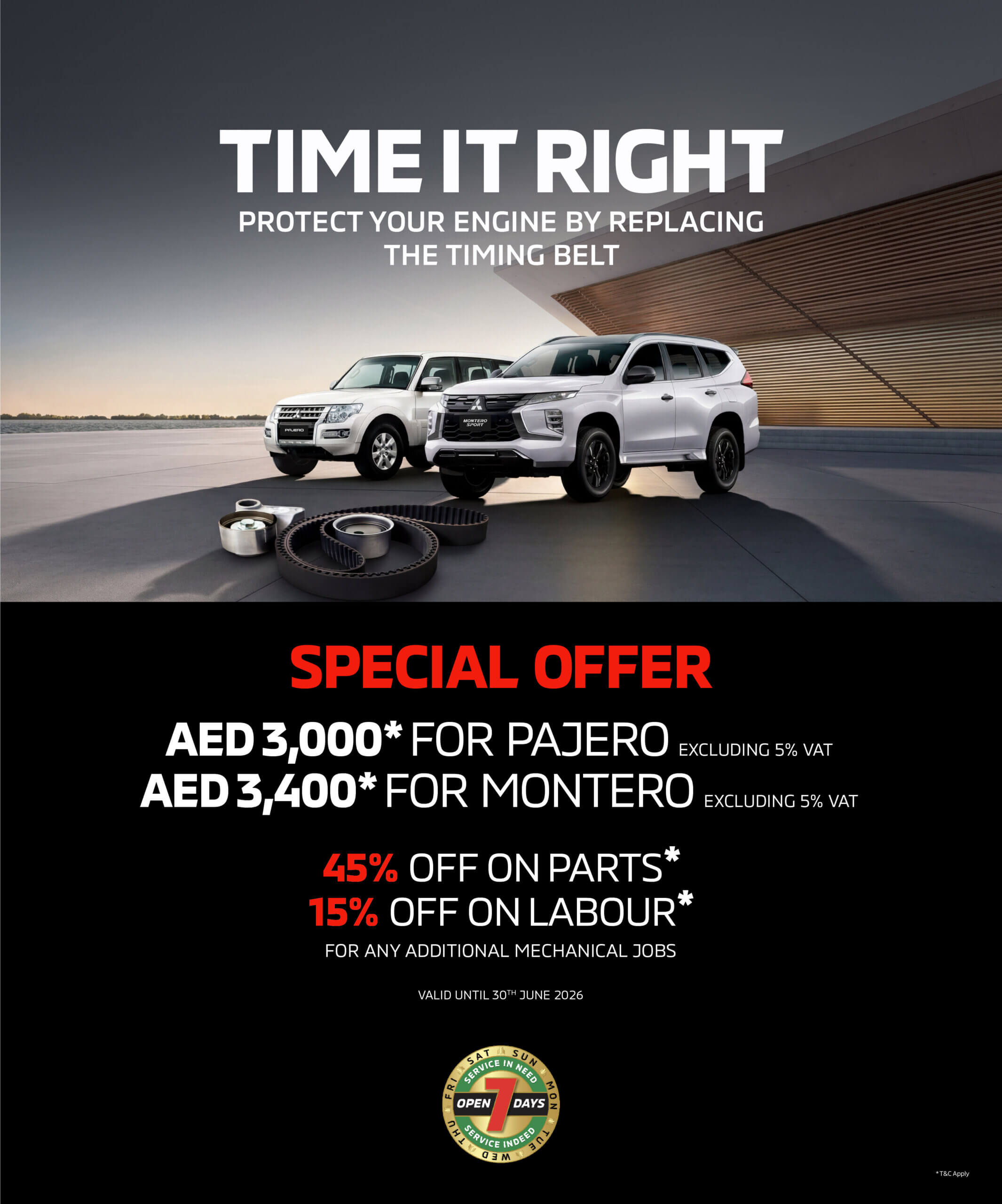Timing Belt Replacement for Pajero & Montero Sport