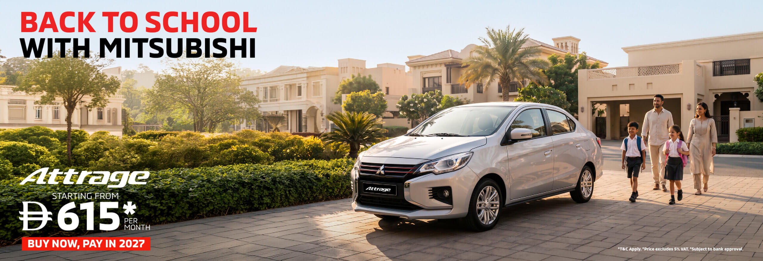 Back to School with the Mitsubishi Attrage – From AED 615/Month