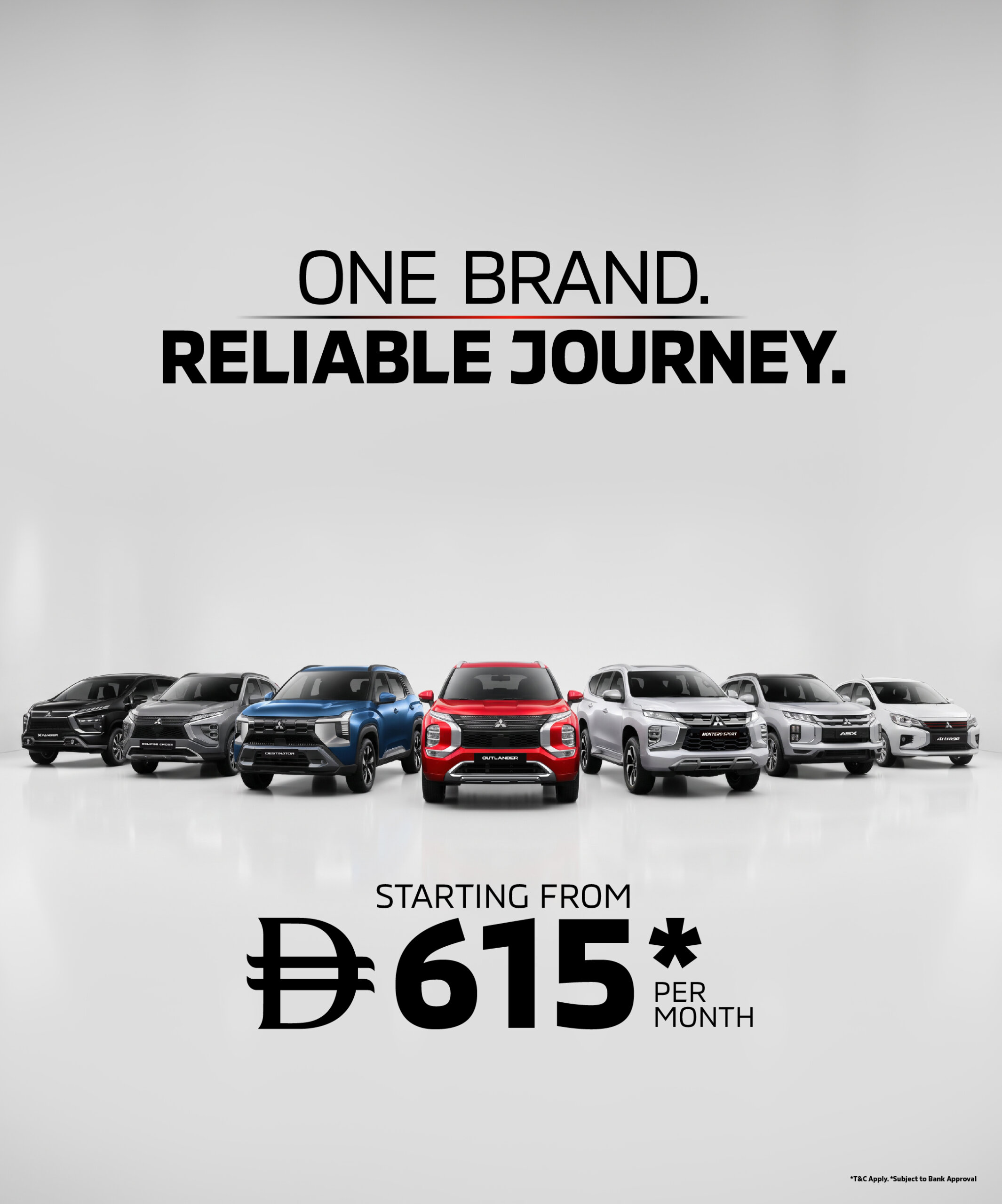 One Brand. Reliable Journey. Mitsubishi From AED 615/Month*