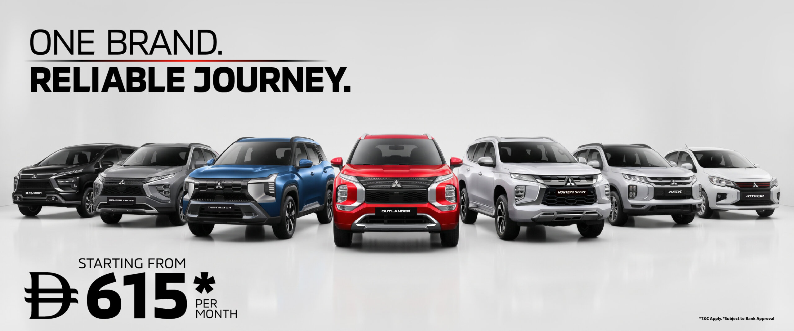 One Brand. Reliable Journey. Mitsubishi From AED 615/Month*